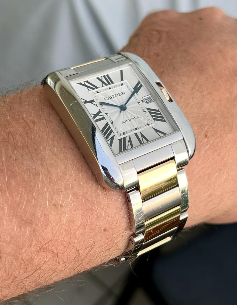 Cartier Tank Anglaise XL 3507 steel gold